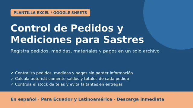 Control de Pedidos y Mediciones para Sastres