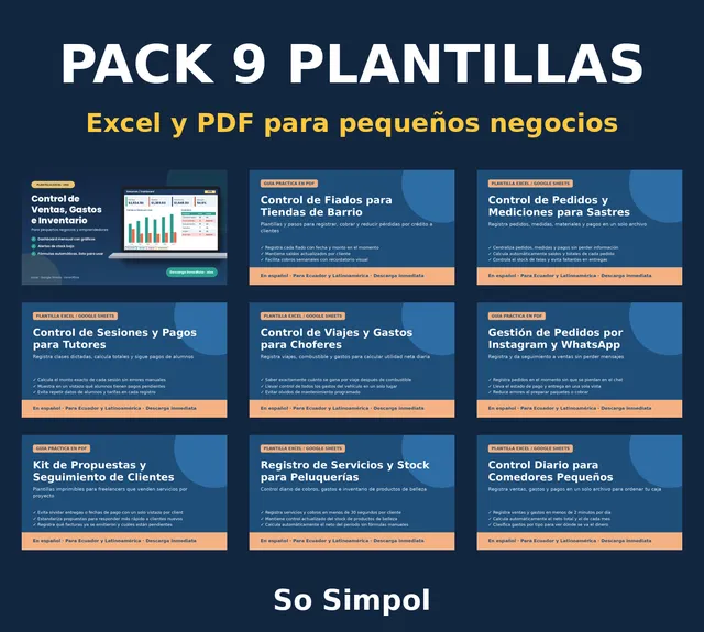 Pack 9 Plantillas para Pequeños Negocios