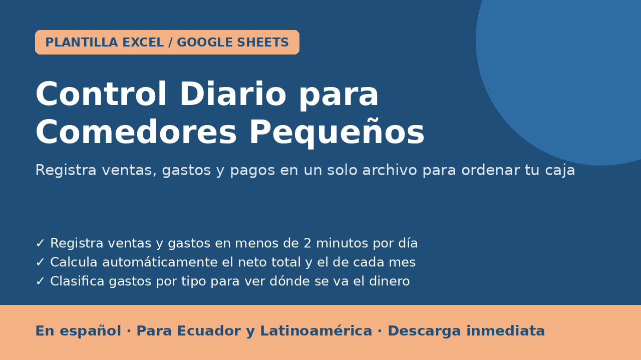 Portada: Control Diario para Comedores Pequeños